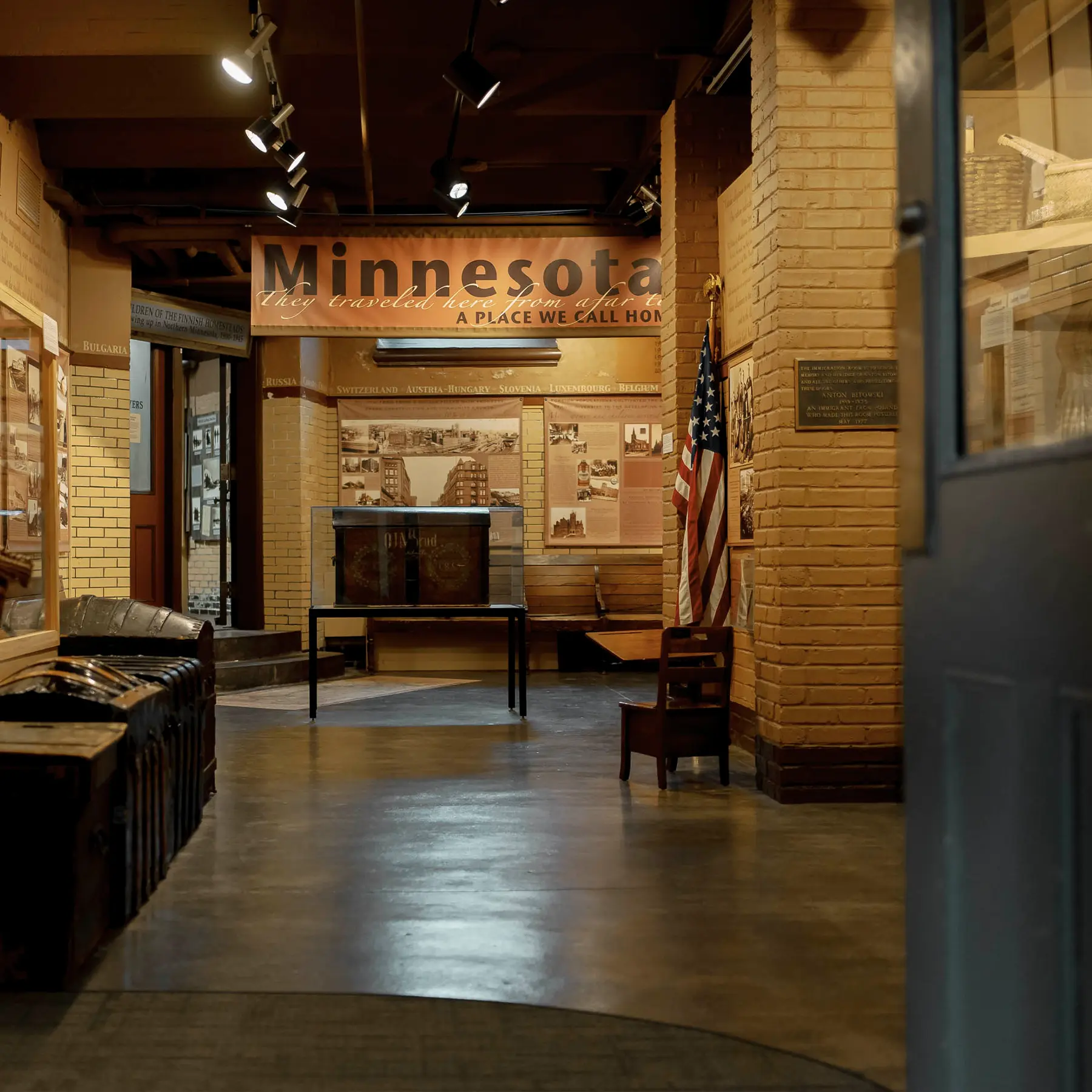 History exhibit located in the Saint Louis County Depot